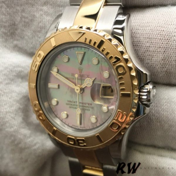 Rolex Yacht Master 169623 Steel Yellow Gold Black MOP Dial 29MM Lady Replica Watch