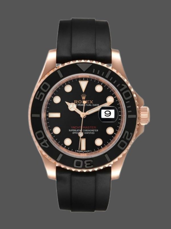 Rolex Yacht Master 116655 Everose Gold Black Dial 40mm Mens replica Watch