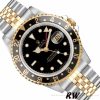 Rolex GMT-Master II 16713LN Oystersteel Yellow Gold Black Dial 40MM Mens Replica Watch