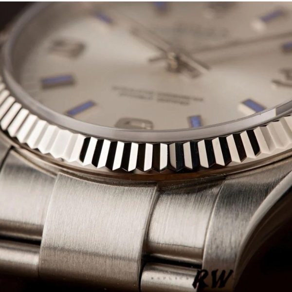Rolex Oyster Perpetual Air-King 114234 Blue Hour Markers Silver Dial 34mm Unisex replica watch