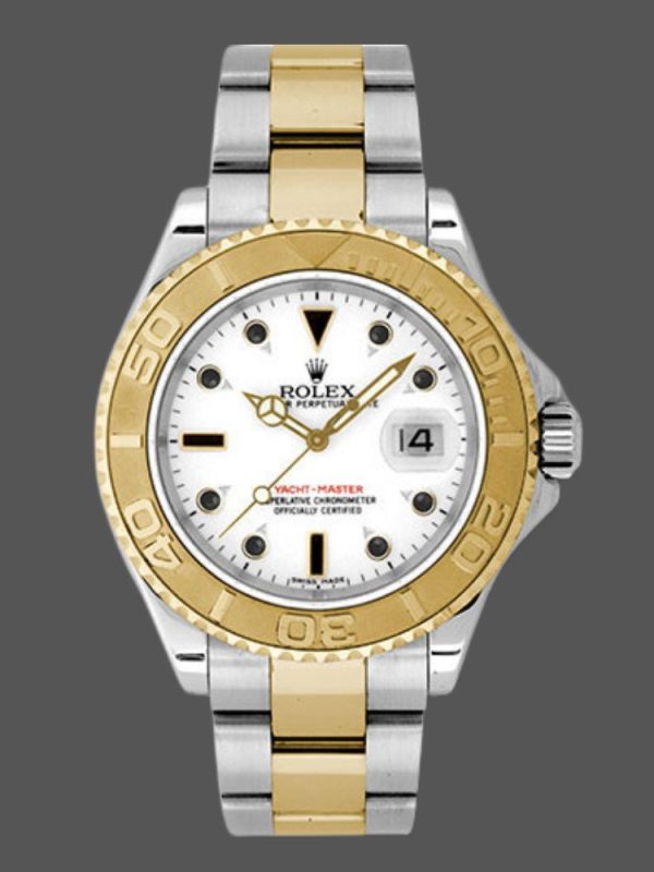 Rolex Yacht Master 168623 Steel Yellow Gold White Dial 35MM Unisex Replica Watch