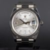 Rolex Day-Date 228239 Silver Baguette Diamond Dial Fluted Bezel 40mm Mens Replica Watch