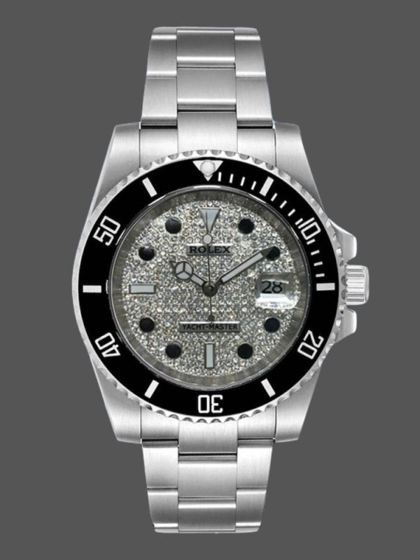 Rolex Yacht Master 116695 Stainless Steel Diamond Paved Dial 40MM Mens Replica Watch