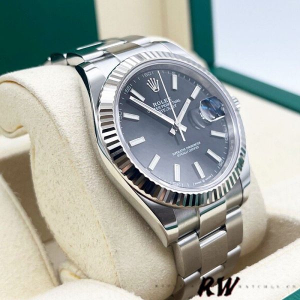 Rolex Datejust 126334 Fluted Bezel Black Dial 41MM Mens Replica Watch