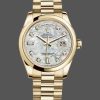 Rolex Day-Date 118208 Yellow Gold Mother of Pearl Diamond Dial 36mm Unisex Replica Watch