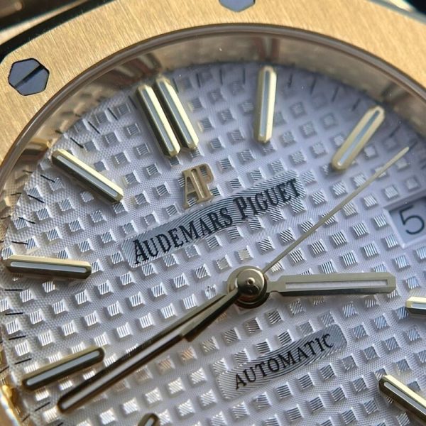Audemars Piguet Royal Oak 15450BA Yellow Gold White Dial Replica IP Factory 37mm