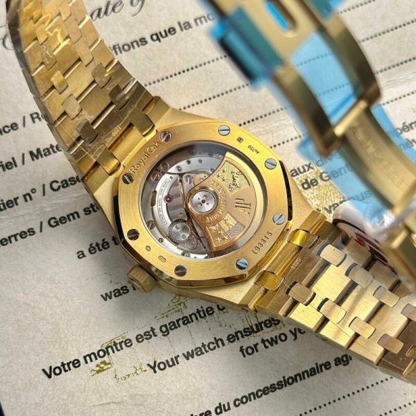 Audemars Piguet Royal Oak 15450BA Yellow Gold Blue Dial Replica IP Factory 37mm