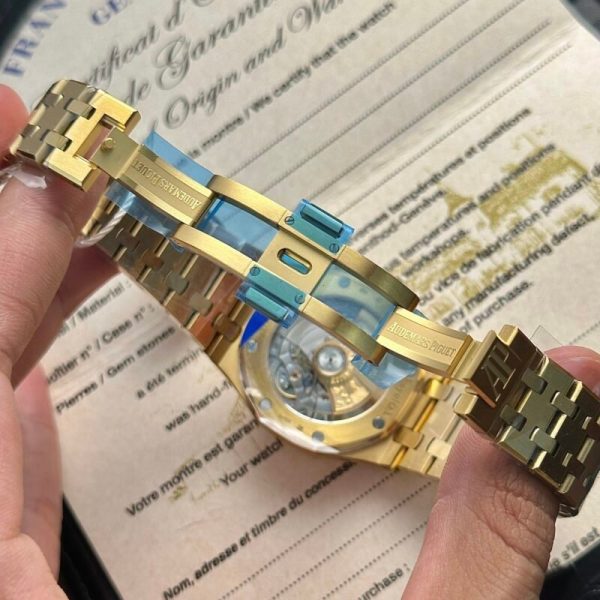 Audemars Piguet Royal Oak 15450BA Yellow Gold Blue Dial Replica IP Factory 37mm