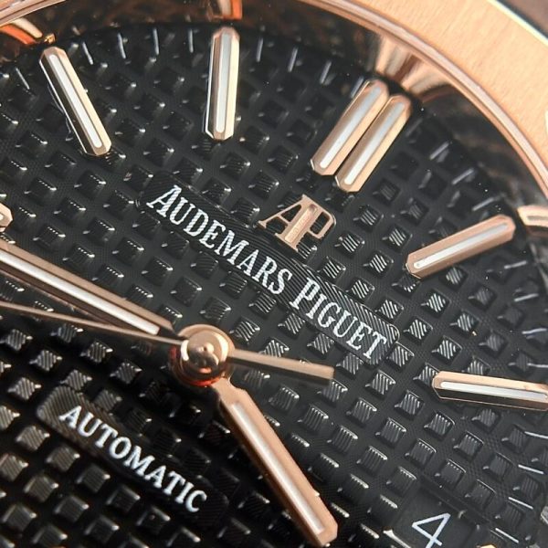 Audemars Piguet Royal Oak 15450OR Rose Gold Black Dial Leather IP Factory 37mm