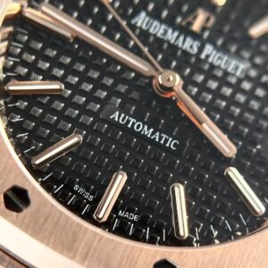 Audemars Piguet Royal Oak 15450OR Rose Gold Black Dial Leather IP Factory 37mm