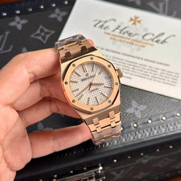 Audemars Piguet Royal Oak 15450OR Rose Gold White Dial Replica IP Factory 41mm