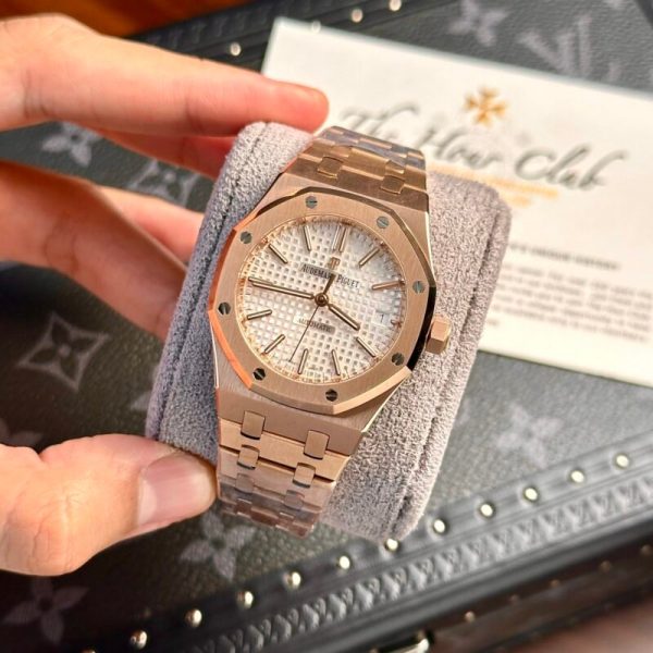 Audemars Piguet Royal Oak 15450OR Rose Gold White Dial Replica IP Factory 41mm