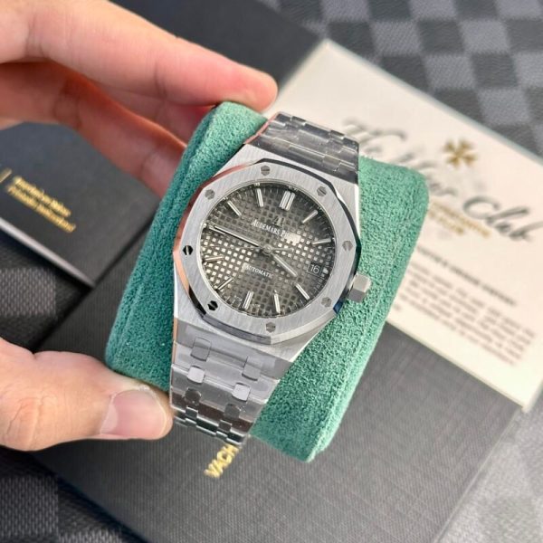 Audemars Piguet Royal Oak 15450ST Grey Dial Steel Bracelet Best Replica APS Factory 37m