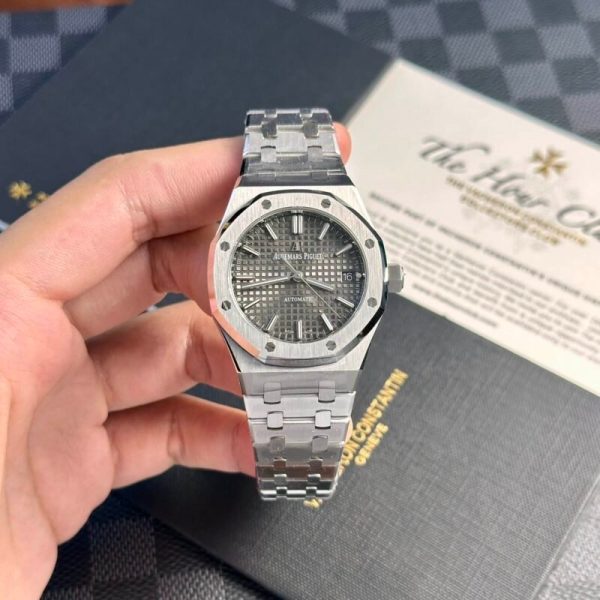 Audemars Piguet Royal Oak 15450ST Grey Dial Steel Bracelet Best Replica APS Factory 37m