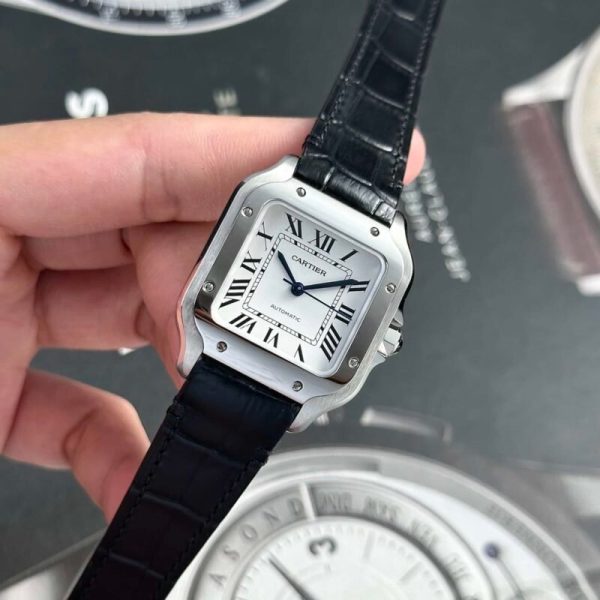 Cartier Santos WSSA0029 White Dial Medium Model Best Replica BVF 35.1mm