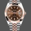 Rolex Datejust 126301 Rose Gold Chocolate Brown Index Dial 41MM Mens Replica Watch