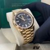 Rolex Day-Date 228238 Black Diamond Dial Fluted Bezel 40mm Mens Replica Watch