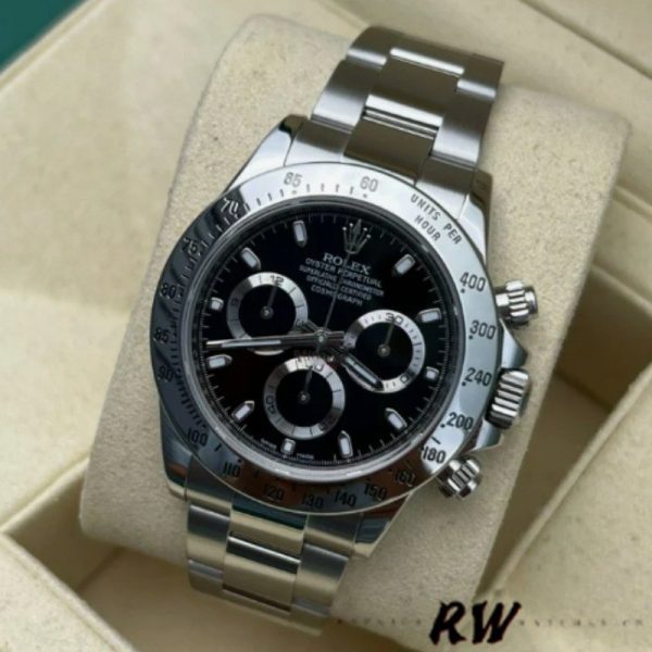Rolex Daytona 116520 Stainless Steel Case Black Dial 40MM Mens Replica Watch