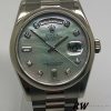Rolex Day-Date 118206 Platinum White Mother of Pearl Diamond Dial 36mm Unisex Replica Watch