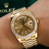 Rolex Day-Date 228348RBR Champagne Diamond Dial Diamond Beze 40mm Mens Replica Watch