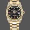 Rolex Day-Date 118388 Black Diamond Rubies Dial 36mm Unisex Replica Watch