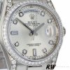 Rolex Day-Date 118389 Silver Diamond dial 36MM Unisex Replica Watch