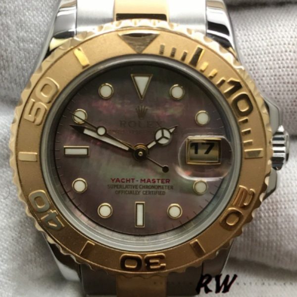 Rolex Yacht Master 169623 Steel Yellow Gold Black MOP Dial 29MM Lady Replica Watch