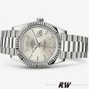 Rolex Day-Date 228239 Silver Stripe Motif Dial Fluted Bezel 40mm Mens Replica Watch