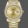 Rolex Day-Date 228348RBR Champagne Diamond Dial Diamond Beze 40mm Mens Replica Watch