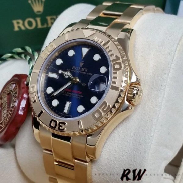 Rolex Yacht Master 169628 Yellow Gold Blue Dial 29MM Lady Replica Watch