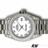 Rolex Day-Date 118389 White Gold White Roman Numeral Dial 36MM Unisex Replica Watch