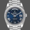 Rolex Day-Date 228239 Blue Roman Dial Fluted Bezel 40mm Mens Replica Watch