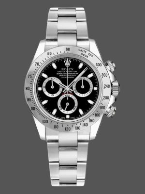 Rolex Daytona 116520 Stainless Steel Case Black Dial 40MM Mens Replica Watch