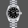 Rolex Datejust 179179 Black Diamond Dial Fluted Bezel 26MM Lady Replica Watch