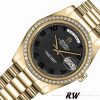 Rolex Day-Date 218348 Concentric Circle Black Dial 41MM Mens Replica Watch