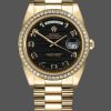 Rolex Day-Date 218348 Wave Black Dial 41MM Mens Replica Watch