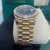 Rolex Day-Date 228348RBR Black Diamond Dial Diamond Bezel 40mm Mens Replica Watch