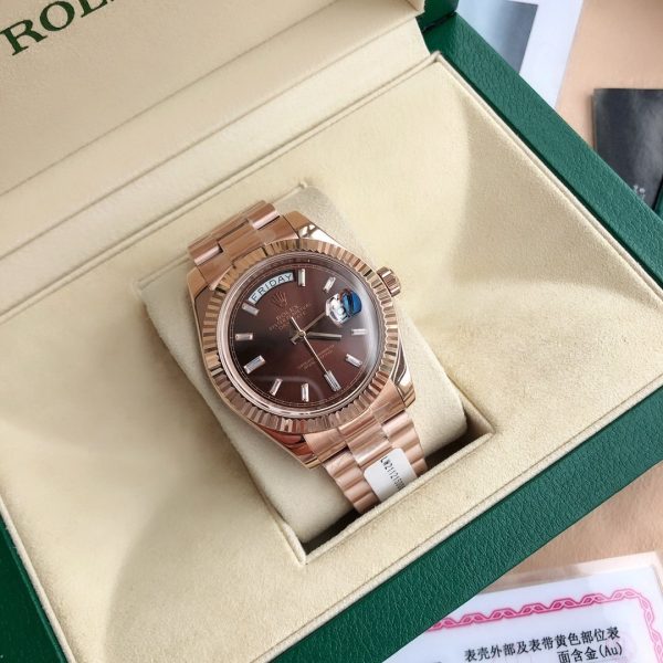 Rolex Day-Date 118235 Everose Gold Case Chocolate Dial 36mm Unisex Replica Watch