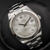 Rolex Datejust II 116334 Silver Diamond Dial 41mm Mens Replica Watch