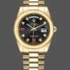 Rolex Day-Date 118208 Black Diamond Dial 36mm Unisex Replica Watch