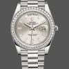 Rolex Day-Date 228349RBR Silver Dial Diamond Bezel 40mm Mens Replica Watch