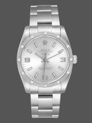 Rolex Oyster Perpetual air-king 114210 Silver Dial 34mm Unisex replica watch