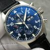 IWC Pilot Chronograph Petit Prince IW377717 Blue Dial Leather Strap Best Replica ZF 43mm