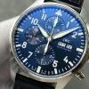 IWC Pilot Chronograph Petit Prince IW377717 Blue Dial Leather Strap Best Replica ZF 43mm