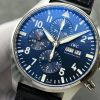 IWC Pilot Chronograph Petit Prince IW377717 Blue Dial Leather Strap Best Replica ZF 43mm