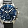 IWC Pilot Chronograph Petit Prince IW377717 Blue Dial Leather Strap Best Replica ZF 43mm