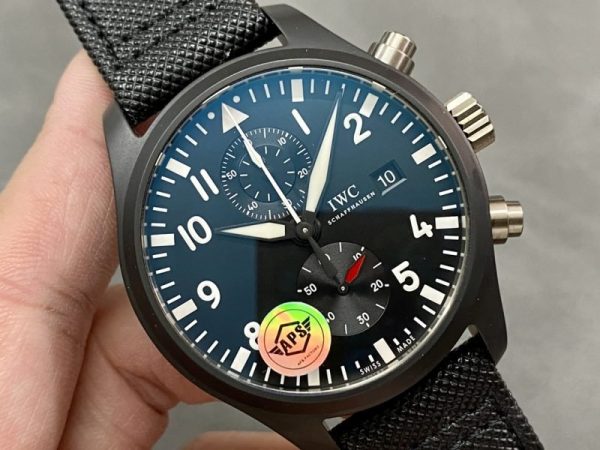 IWC Pilots Chronograph Top Gun IW389001 Black Ceramic Best Replica APSF 44mm