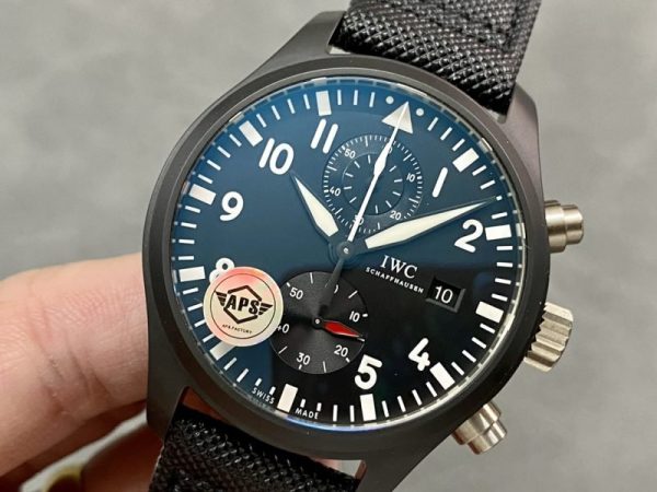 IWC Pilots Chronograph Top Gun IW389001 Black Ceramic Best Replica APSF 44mm