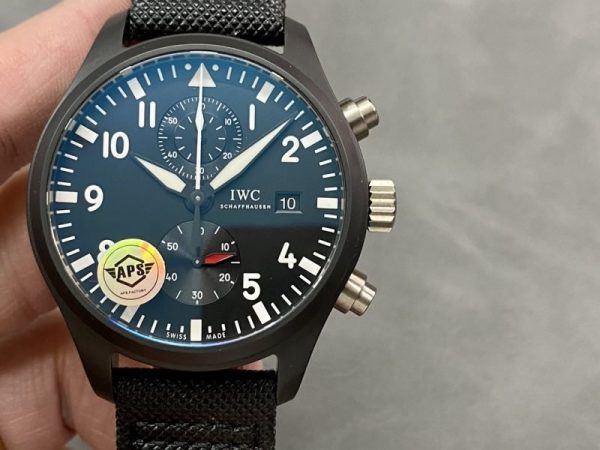 IWC Pilots Chronograph Top Gun IW389001 Black Ceramic Best Replica APSF 44mm