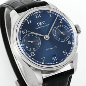 IWC Portugieser IW501704 Automatic Blue Dial Black Leather Strap Best Replica APSF 42mm